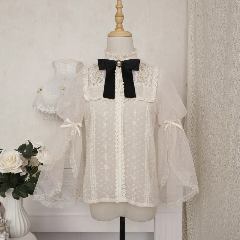 Gothic Garden Whispers Blouse | Whispers of Elegance, Echoes of Kawaii - A Gothic Universe - Tops