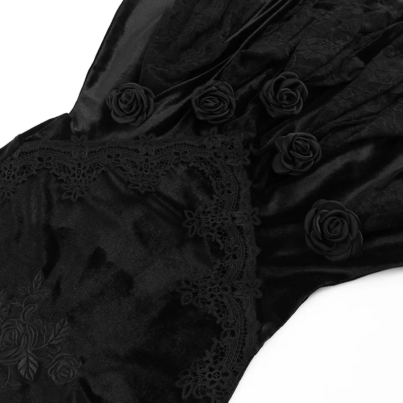 Midnight Roses Fishtail Elegance Skirt | Whispers of Grunge, Echoes of Fantasy - A Gothic Universe - Maxi Skirts
