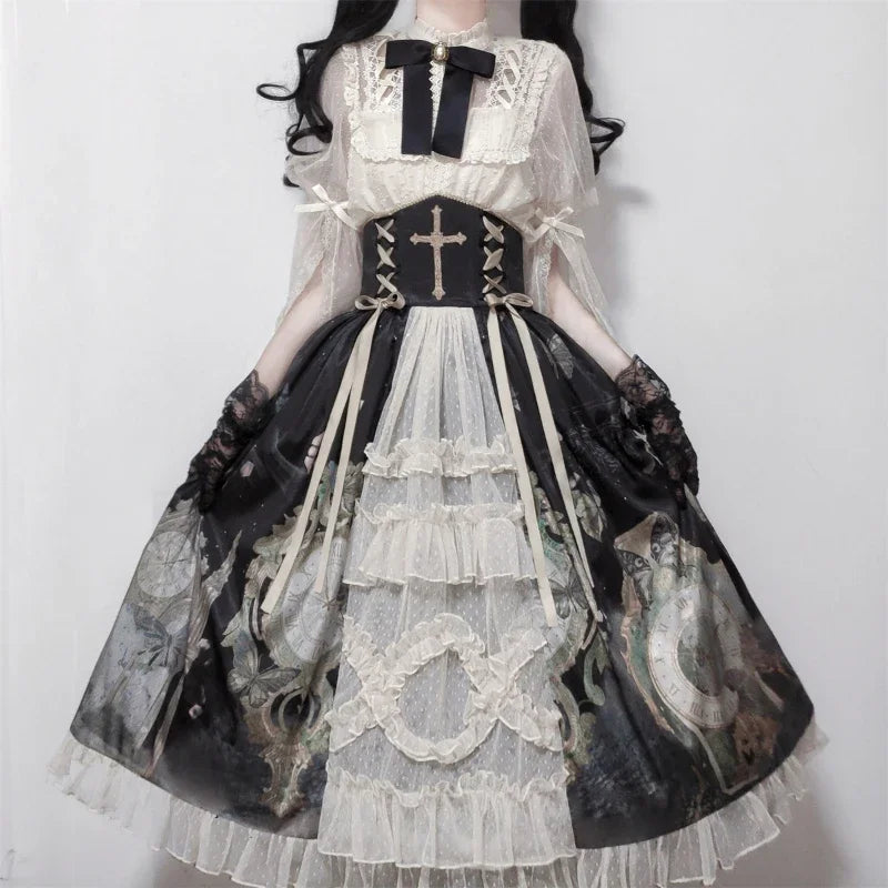 Gothic Garden Whispers Blouse | Whispers of Elegance, Echoes of Kawaii - A Gothic Universe - Tops