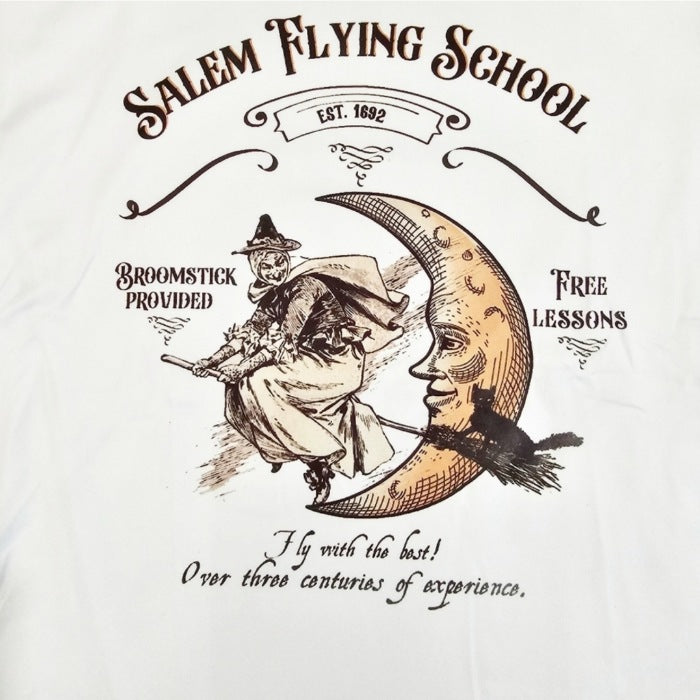 Women's Bright White Salem Flying School Graphic Tee - A Gothic Universe - Shirts