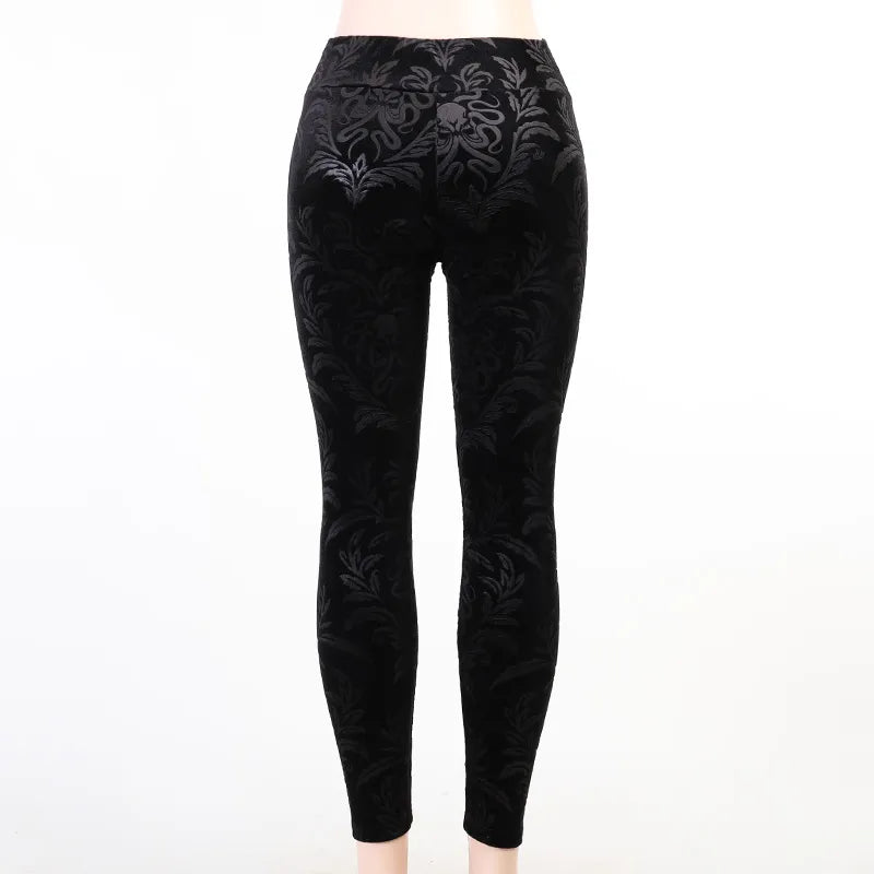 Midnight Filigree Velvet Darkness Pants | Wrap Yourself in Shadows, Embrace the Night - A Gothic Universe - 