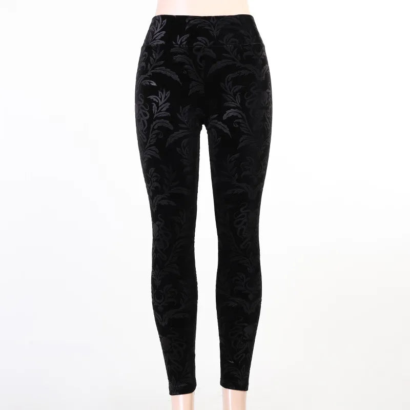 Midnight Filigree Velvet Darkness Pants | Wrap Yourself in Shadows, Embrace the Night - A Gothic Universe - 