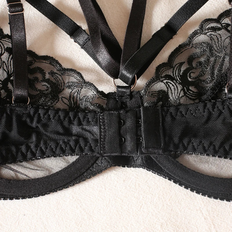 ShadowWhisper 3-Piece Satin Lingerie Set | Embrace the Night - A Gothic Universe - Lingerie