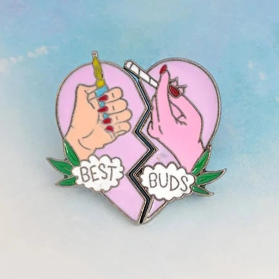 Best Buds Broken Hearts Brooch Pins Set - A Gothic Universe - Lapel Pins