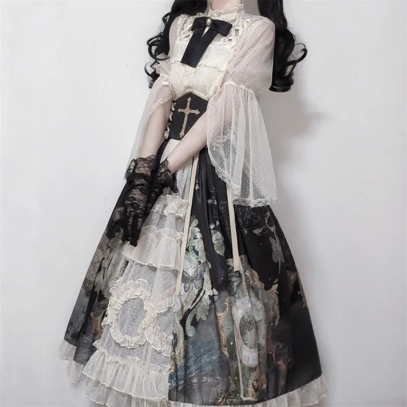 Gothic Garden Whispers Blouse | Whispers of Elegance, Echoes of Kawaii - A Gothic Universe - Tops