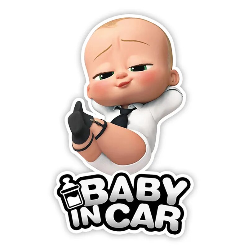 Chillin Boss Baby Car Decal | "Baby In Car" Vinyl Car Sticker Accessory - A Gothic Universe - Decals