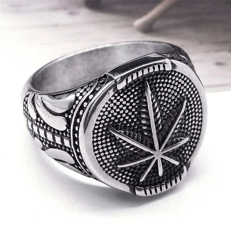 Cryptic Herb Signet Ring | Unleash the Nature of Rebellion - A Gothic Universe - Rings