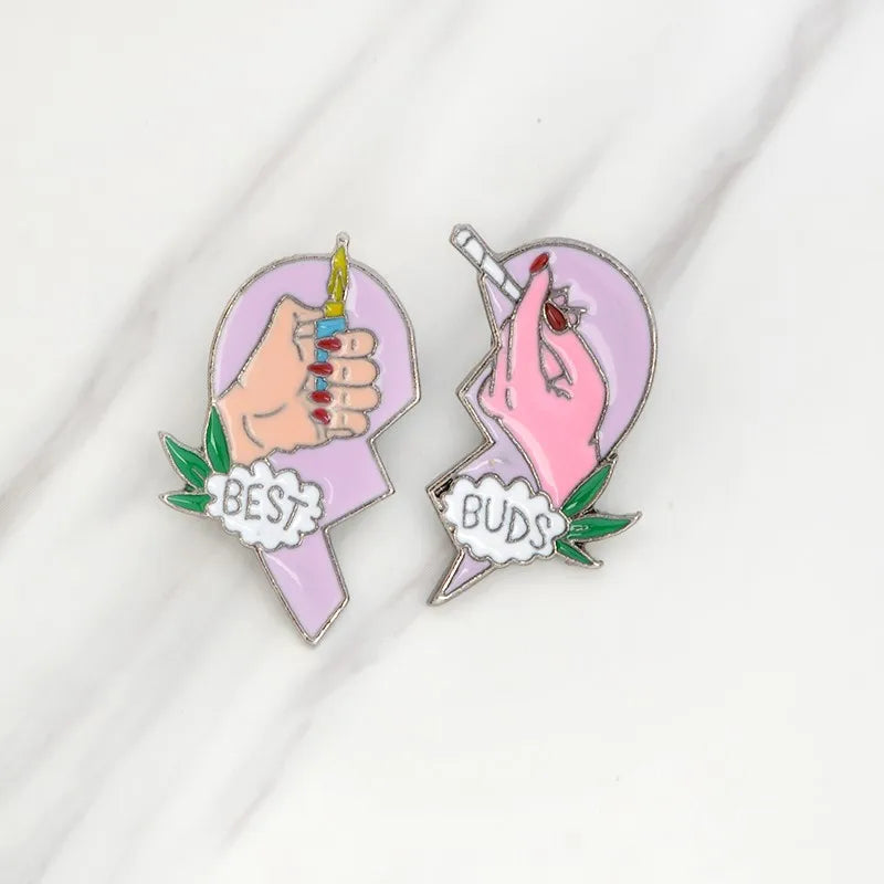 Best Buds Broken Hearts Brooch Pins Set - A Gothic Universe - Lapel Pins