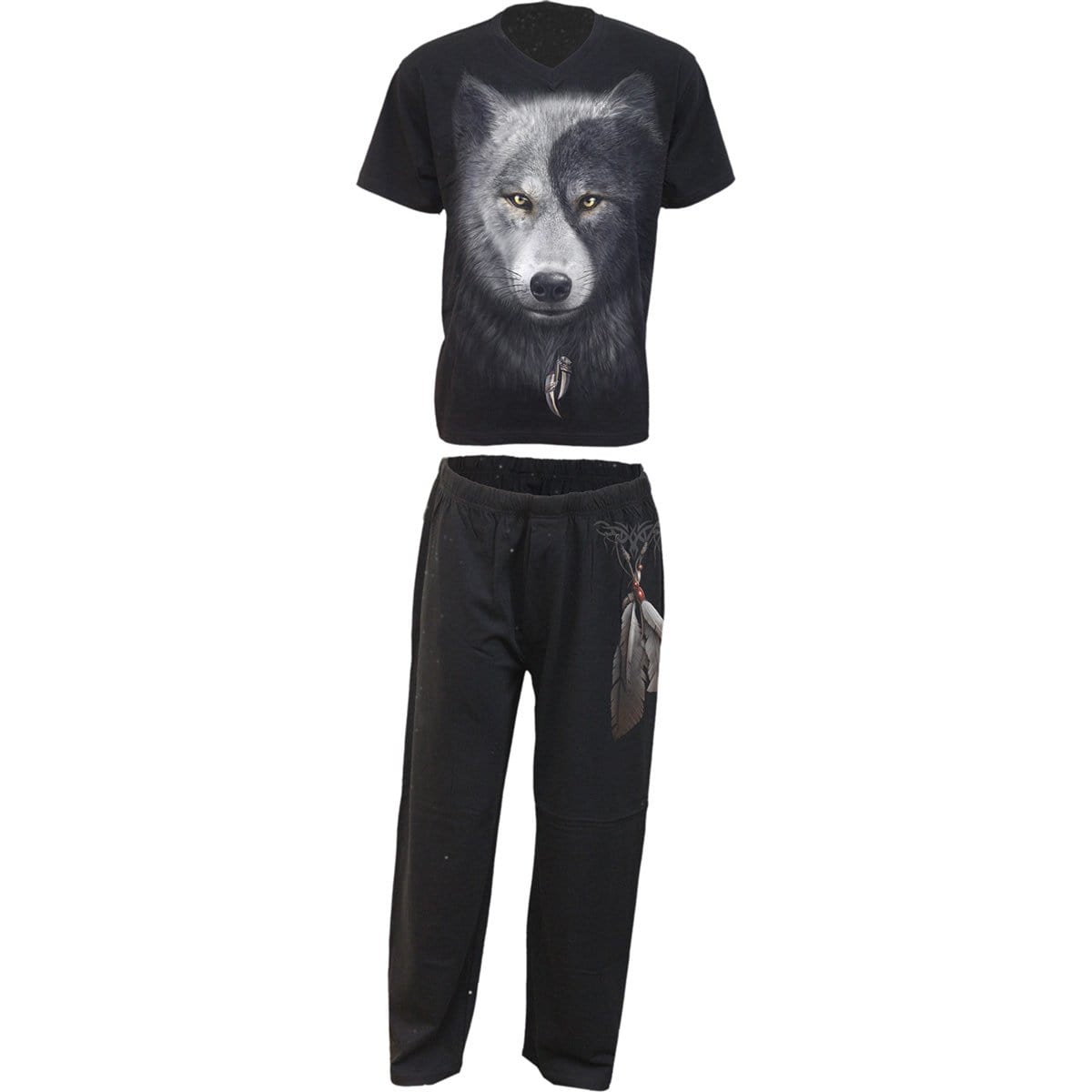 WOLF CHI - 4pc Mens Gothic Pyjama Set -  - Pyjama Sets