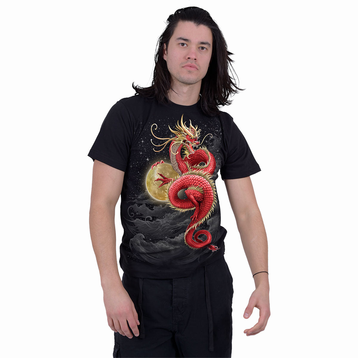 SHENLONG - Front Print T-Shirt Black