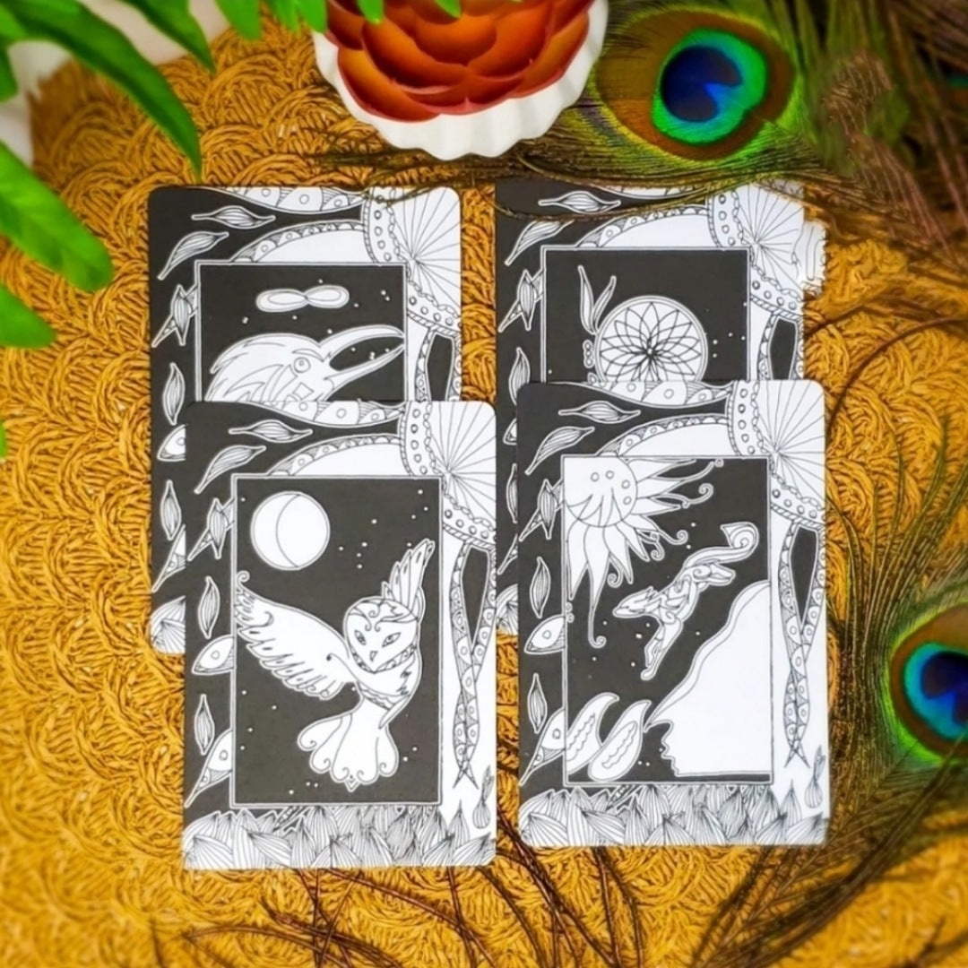 Tarot Deck | Intuitive Wisdom You Get To Color - Your Energy Infused - Red Feather - Tarot Cards