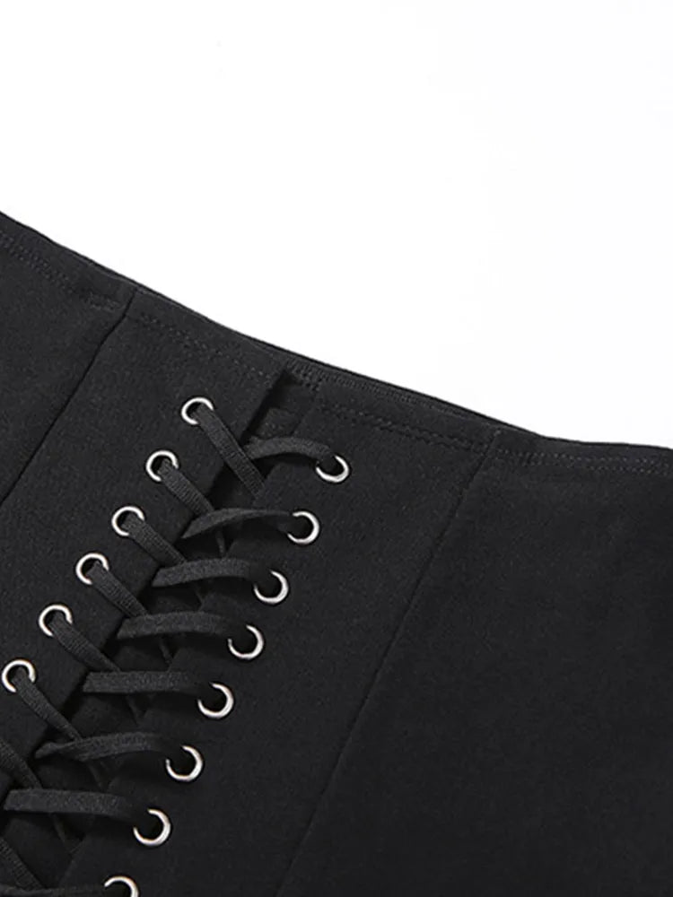 Midnight Lace-Up Punk Skirt | Unleash the Night, Lace-Up the Punk - A Gothic Universe - Skirts