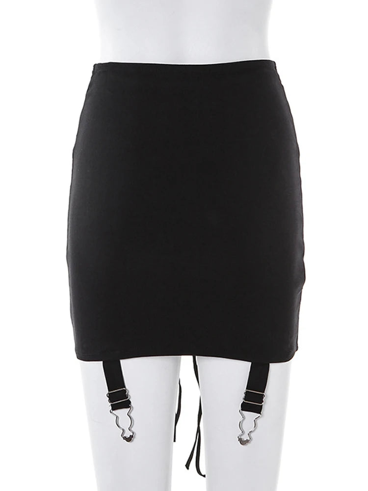 Midnight Lace-Up Punk Skirt | Unleash the Night, Lace-Up the Punk - A Gothic Universe - Skirts