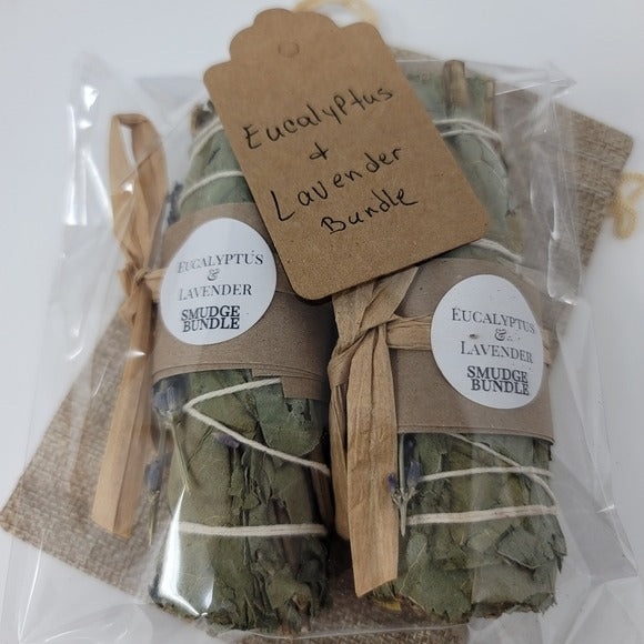 Eucalyptus Lavender | Smudge/Cleanse Yourself & Your Home Set of Two w/Sack - A Gothic Universe - Smudging Sets