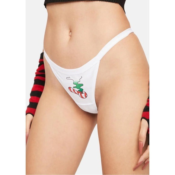 High AF Thong | White Soft & Stretchy Cotton Smoke Graphic - MaryJaneNite - Panties