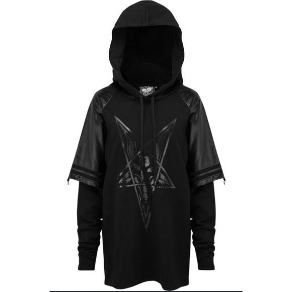 Vengeance Pullover Sweatshirt | Oversized Hood Black Soft Cotton - Killstar - Sweatshirts