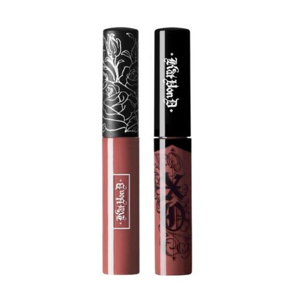 Mini Lip Duo Velvety Matte or Vinyl-Shiny Chestnut Rose Flattering For All - Kat Von D - Lipsticks