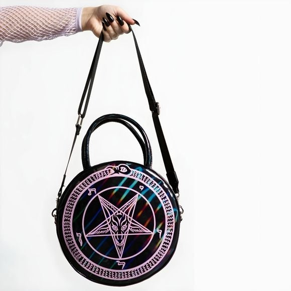 Baby Baphomet Handbag | Black Rainbow Holographic - Killstar - Bags