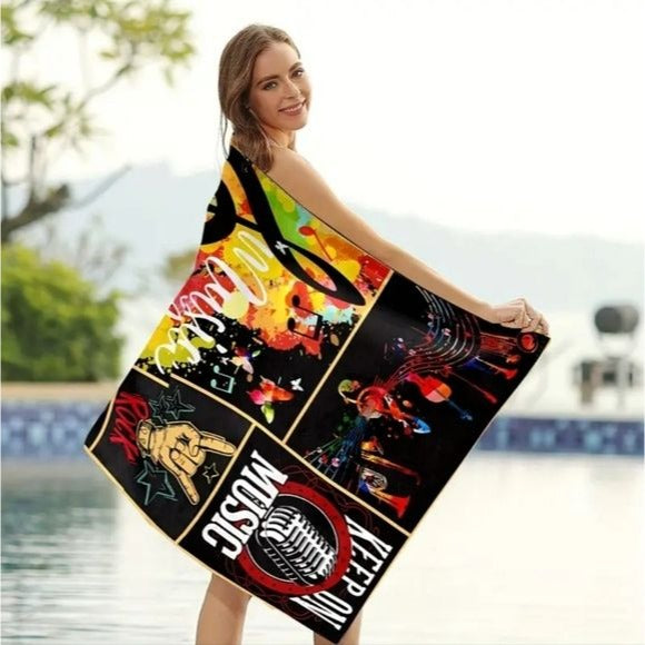 Better With Music Beach Towel | Premium Micro Fiber - A Gothic Universe - Beach Towels