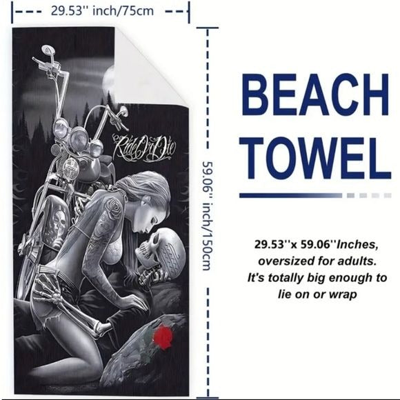 Lovers Beach Towel | Premium Micro Fiber - A Gothic Universe - Beach Towels