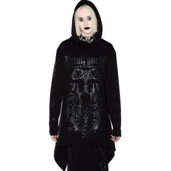 Dracult Oversized Hoodie | Black Soft Cotton - Killstar - Hoodies