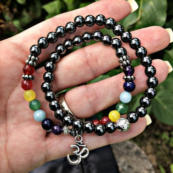 Hematite | Interchangeable Chakra Bracelet or Choker - A Gothic Universe - Bracelets