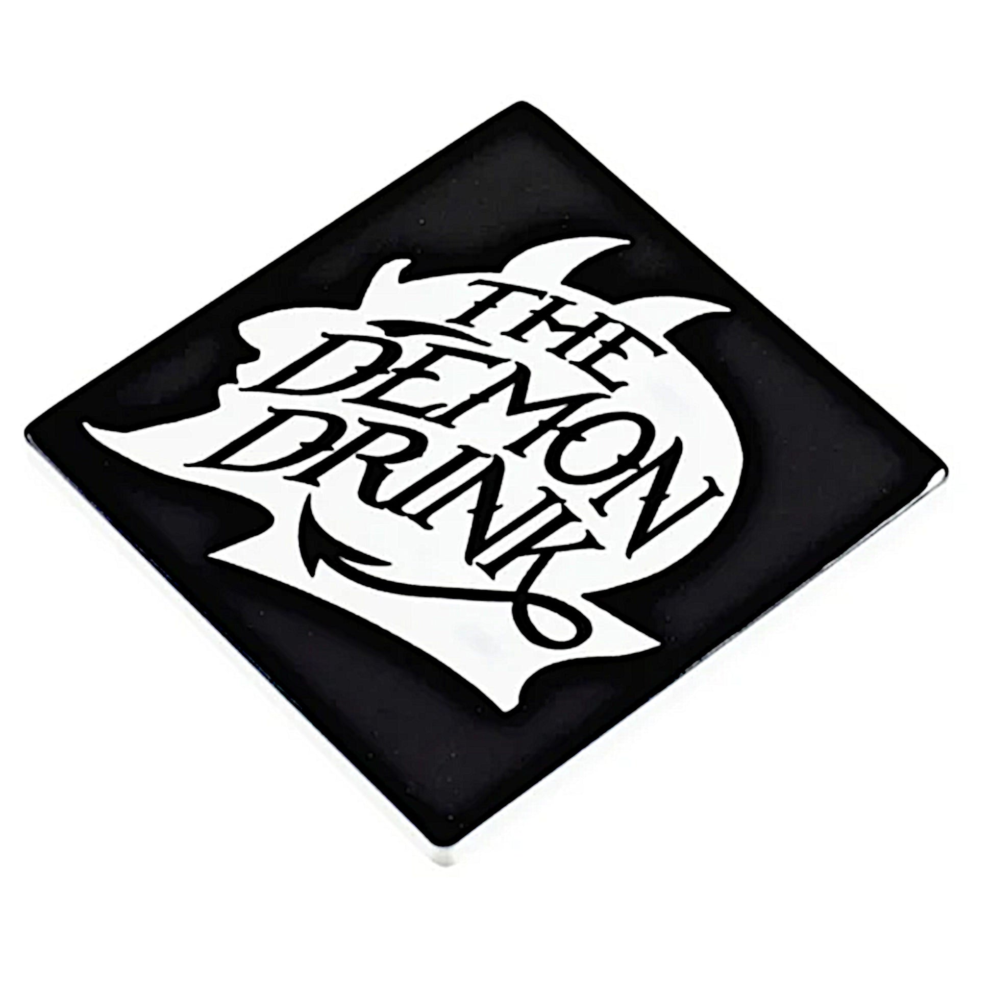The Demon Drink Coaster | Black & White Ceramic w/ Gloss Finish - Alchemy Gothic - Coasters