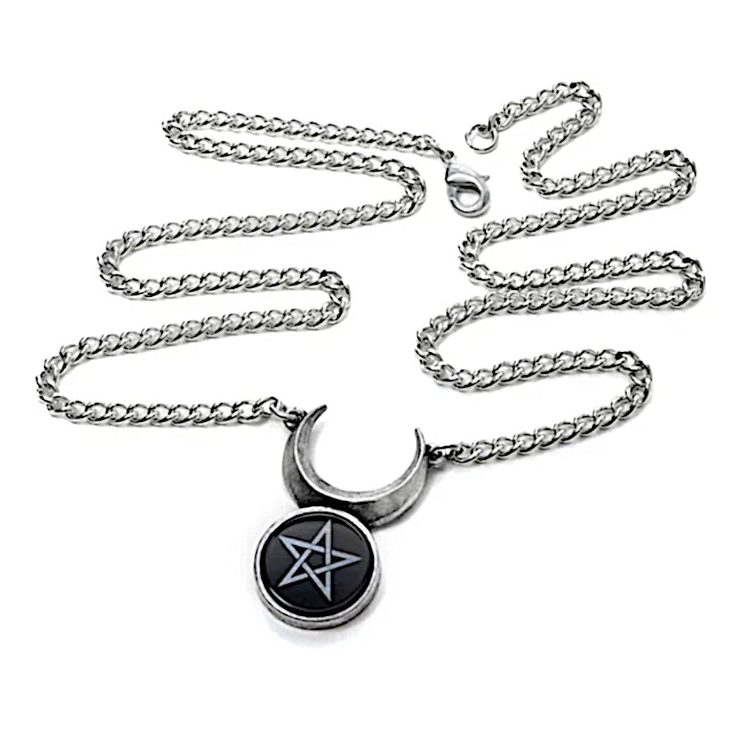 Sin-Horned God Pendant Necklace | Triple Goddess Wiccan Deities - Alchemy Gothic - Necklaces