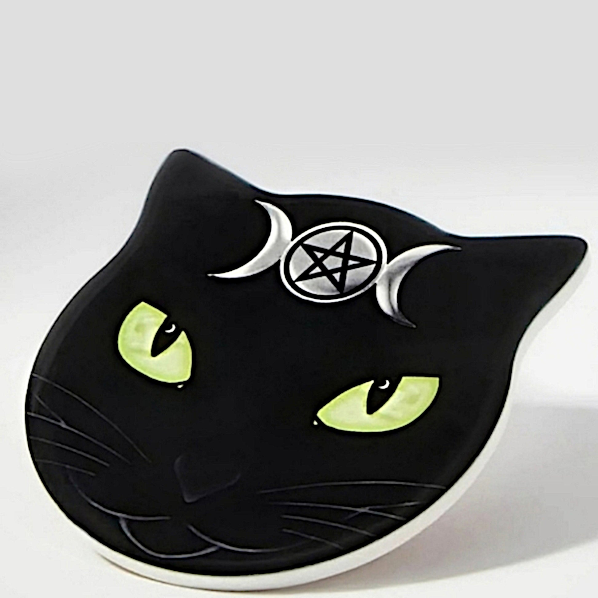 Triple Moon Black Cat Coaster | High Quality Ceramic Coaster - Alchemy Gothic - Coasters