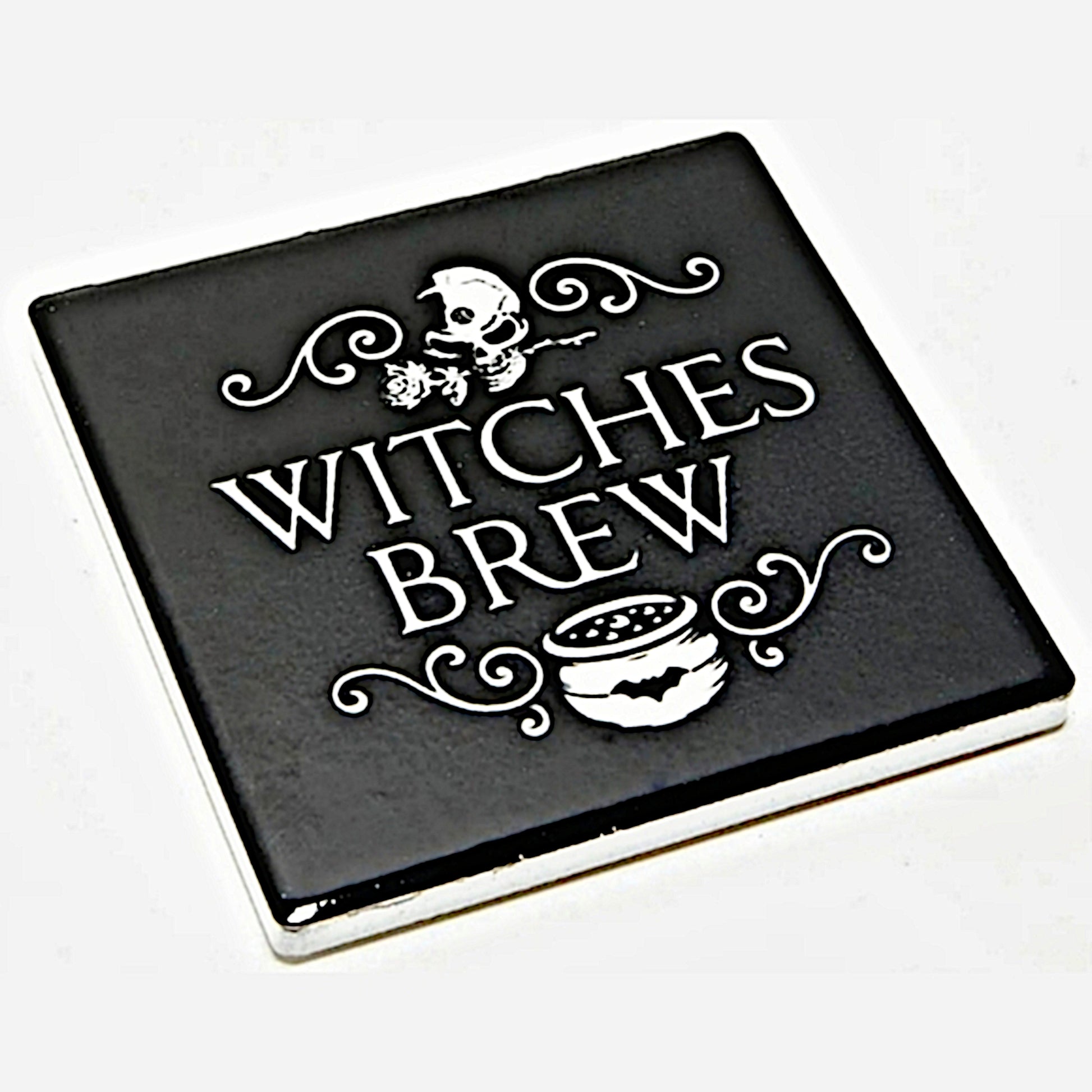 Witches Brew Coaster | High Quality Black & White Ceramic Coaster - Alchemy Gothic - Coasters