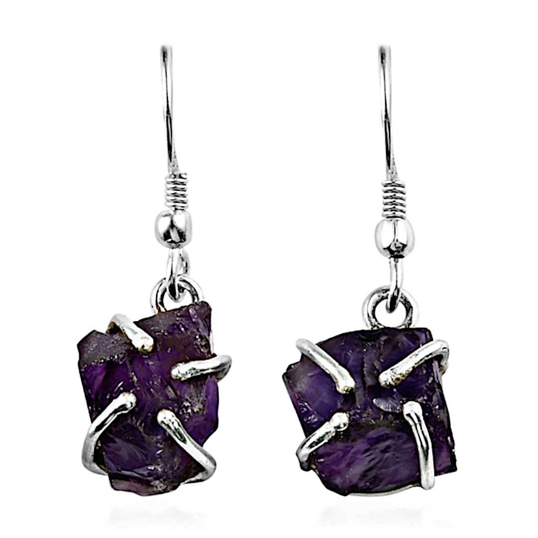 Geode Earrings | 10.80ctw Amethyst - Artisan - Earrings