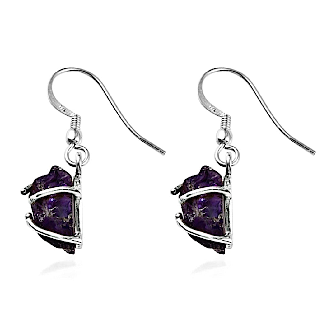 Geode Earrings | 10.80ctw Amethyst - Artisan - Earrings