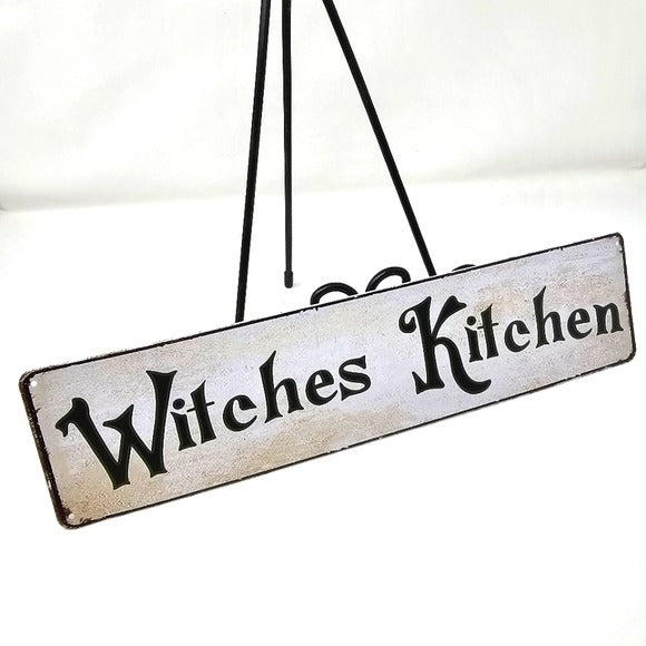 Vintage Metal Sign | Indoor/Outdoor | Witch's Kitchen Black, White - A Gothic Universe - Signs