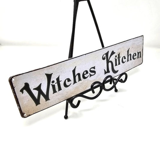 Vintage Metal Sign | Indoor/Outdoor | Witch's Kitchen Black, White - A Gothic Universe - Signs