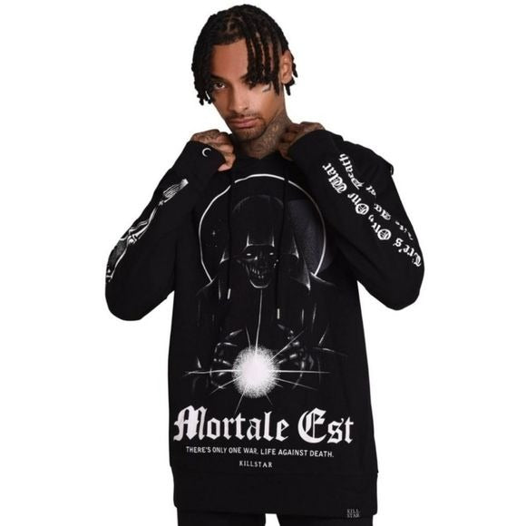 Mortate Est Pullover Hoodie | Black Soft Cotton - Killstar - Hoodies