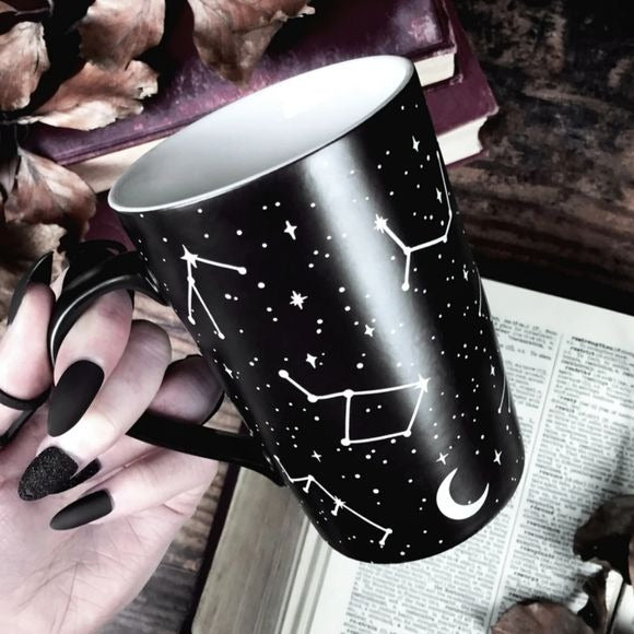 Voyager Tall Mug | Black Constellation Pattern 12.8oz - Rogue + Wolf - Mugs