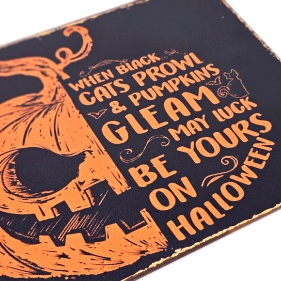 Vintage Metal Sign | Indoor/Outdoor | A Good Halloween Orange, Black - A Gothic Universe - Signs