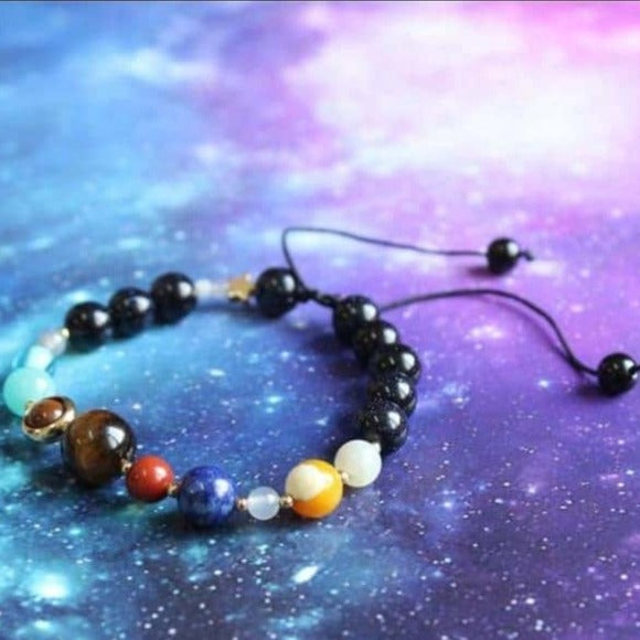 Solar System Bracelet | Adjustable Exceptional Quality Natural Crystals 8" - Mindful Souls - Bracelets