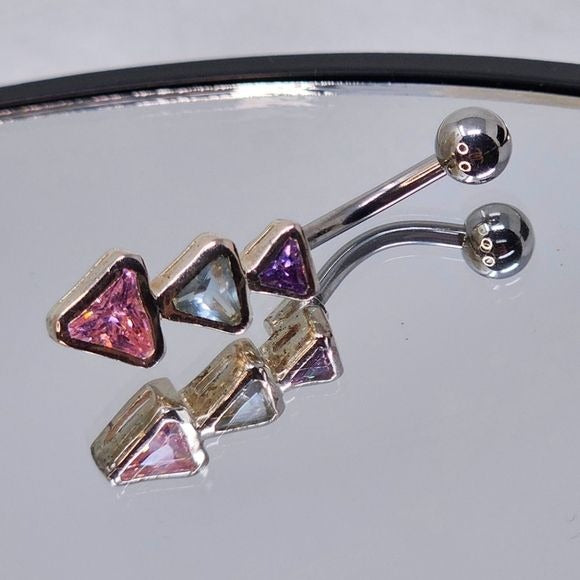 Body Jewelry |  Australian Crystal 925 Dangle Navel Ring - Painful Pleasures - Body Jewelry