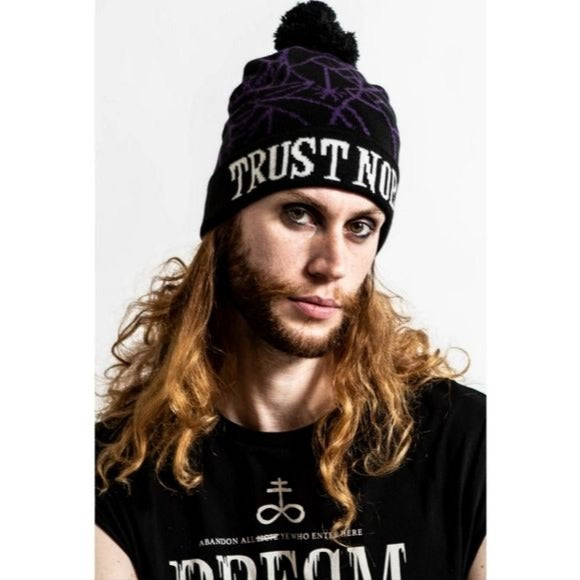 Trust Nobody | Knit Beanie Hat - Killstar - Beanies