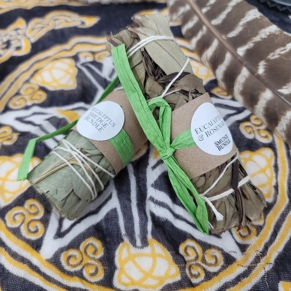 Eucaltptus & Rosemary | Smudge/Cleanse Yourself & Your Home Set of Two w/Sack - A Gothic Universe - Smudging Sets
