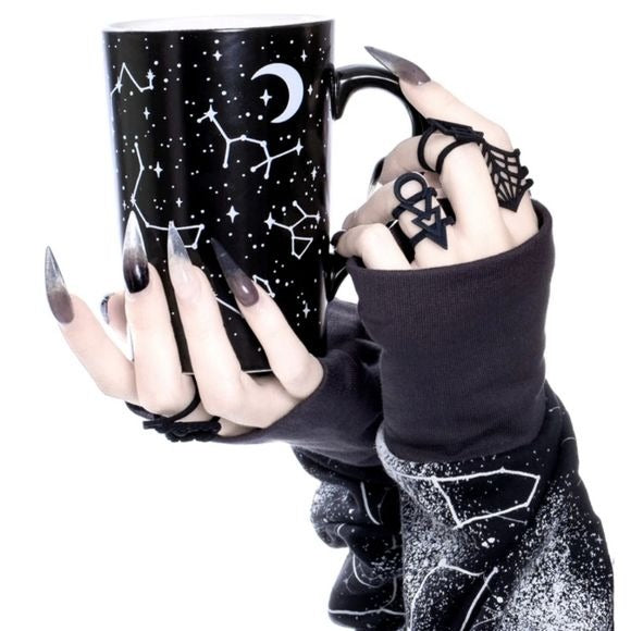 Voyager Tall Mug | Black Constellation Pattern 12.8oz - Rogue + Wolf - Mugs