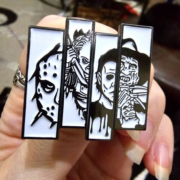 Metal Enamel Lapel Pin | Horror Films Split Art - A Gothic Universe - Lapel Pin