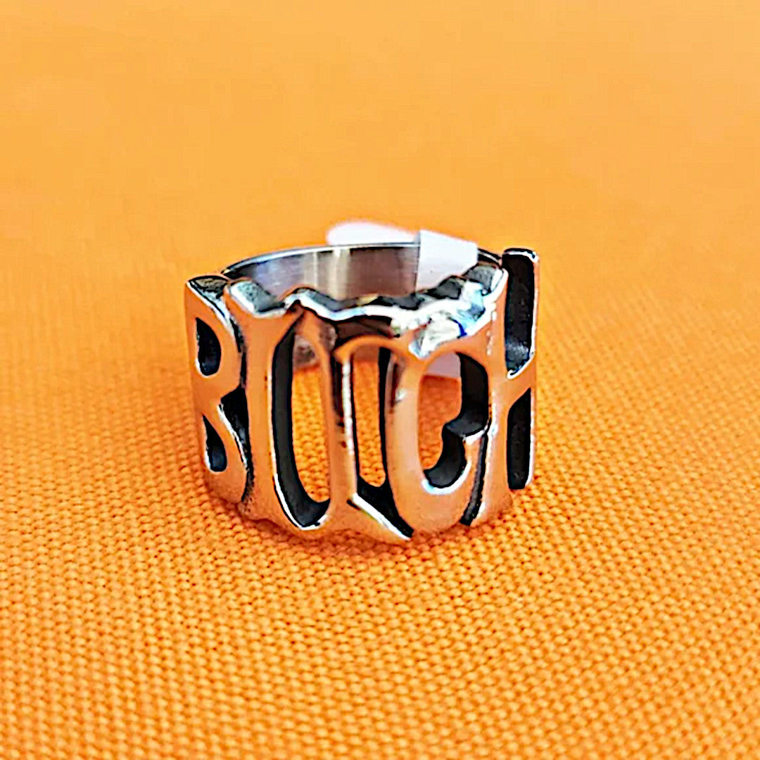 Unisex Silver BITCH Ring | 316L Stainless Steel Statement Jewelry - A Gothic Universe - Rings