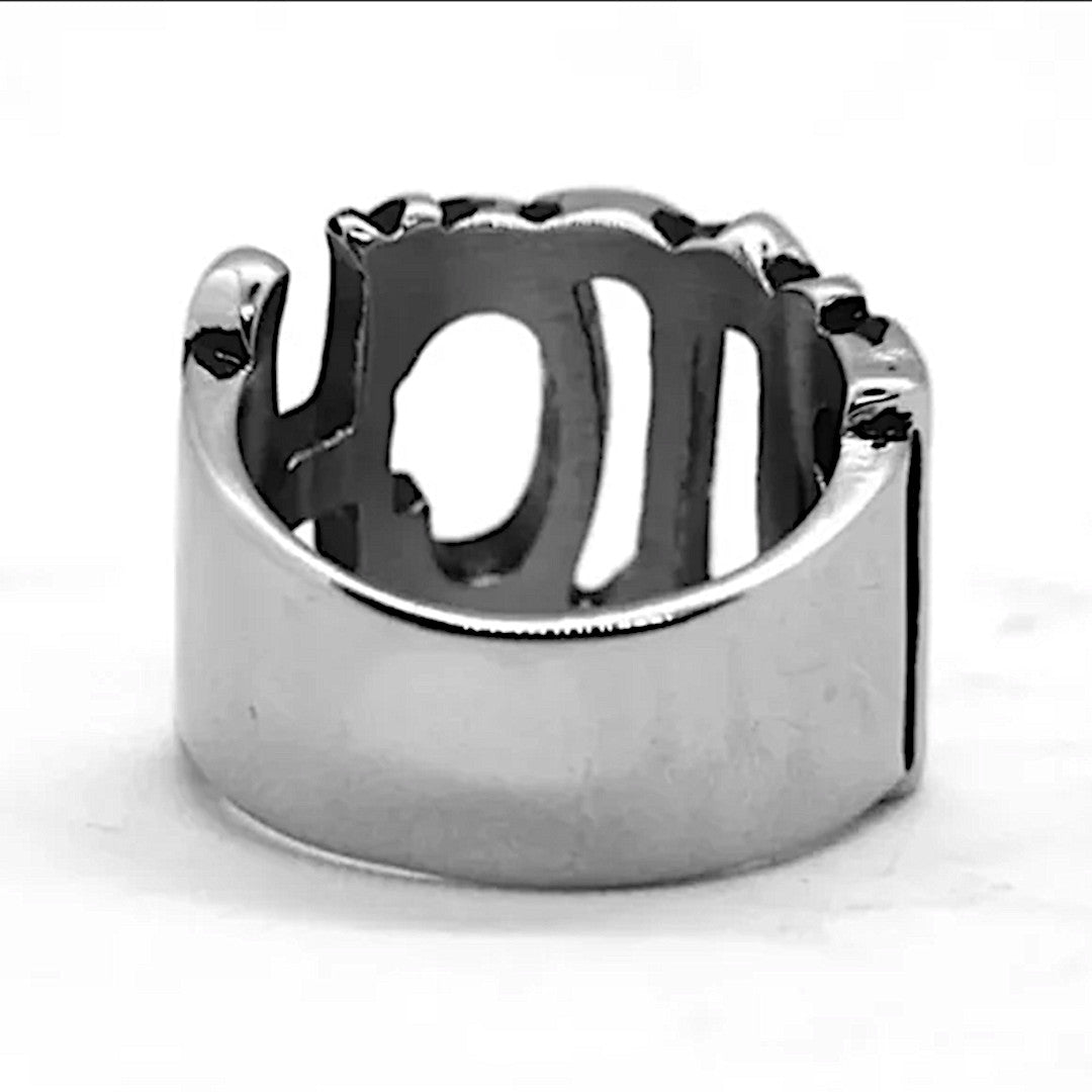 Bitch Ring | 316L Stainless Steel Spelling Out The Word Bitch Silver Unisex Ring - A Gothic Universe - Rings