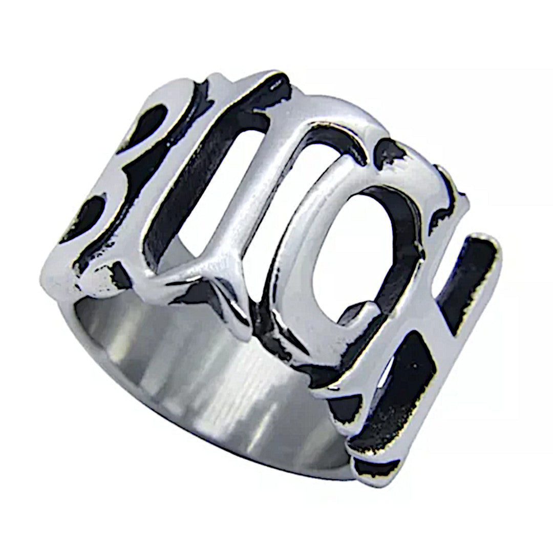 Bitch Ring | 316L Stainless Steel Spelling Out The Word Bitch Silver Unisex Ring - A Gothic Universe - Rings