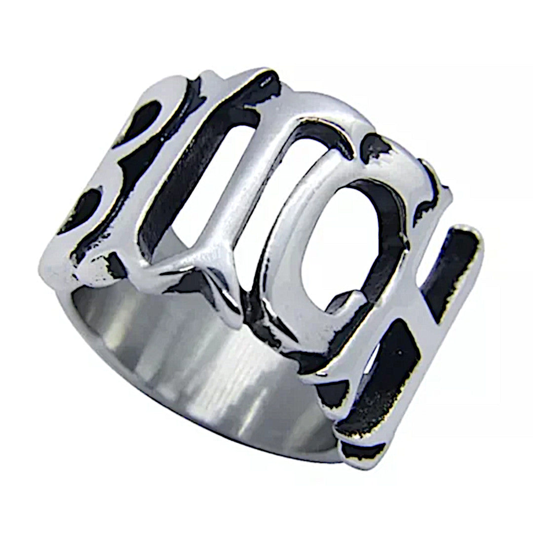 Unisex Silver BITCH Ring | 316L Stainless Steel Statement Jewelry - A Gothic Universe - Rings