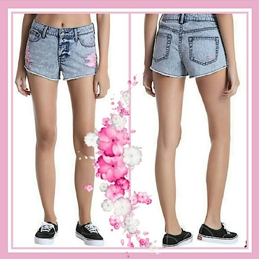 Distressed Shorts | Pink Indigo Wash - Blackheart - Shorts