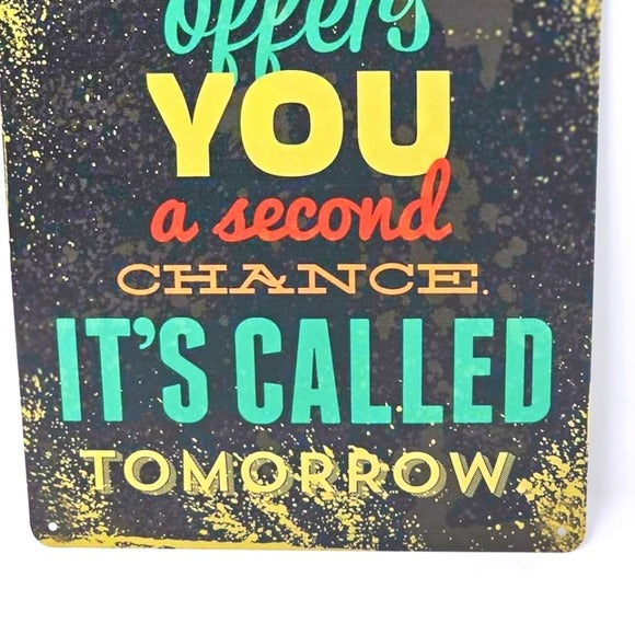 Vintage Metal Sign | Indoor/Outdoor | Second Chances Black & Yellow - A Gothic Universe - Signs