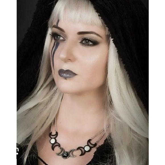 Tres Lunae Necklace | Triple Moon Goddess - Alchemy Gothic - 